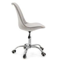 Krzesło do biurka DUBLIN biurowe krzesło obrotowe welurowe z poduszka do pokoju biura jasnoszare - Miniaturka zdjęcia nr 7