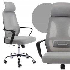 Fotel obrotowy Nigel 68x127x52 cm szary krzesło do biura 