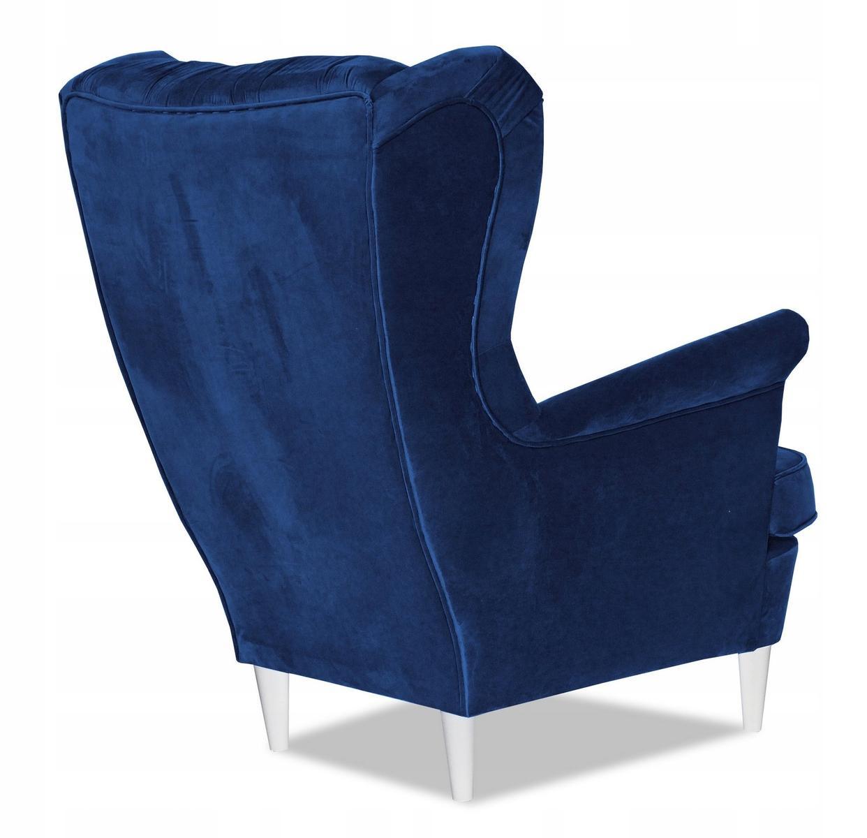 Fotel uszak kobalt niebieski 84x104x92 cm do salonu  nr. 3