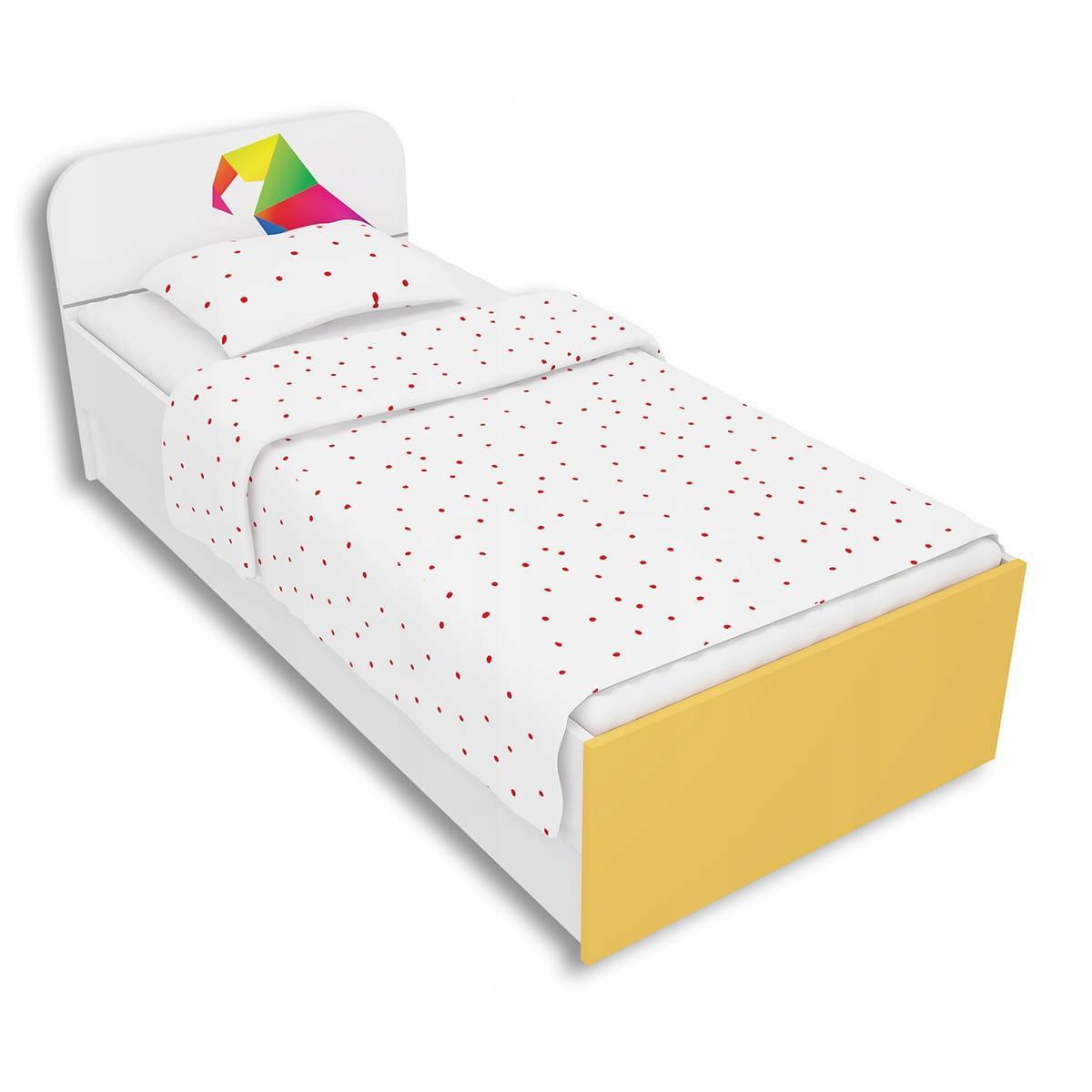Łóżko ARA 90x200 żółte kolorowa papuga origami dla dziecka  0 Full Screen