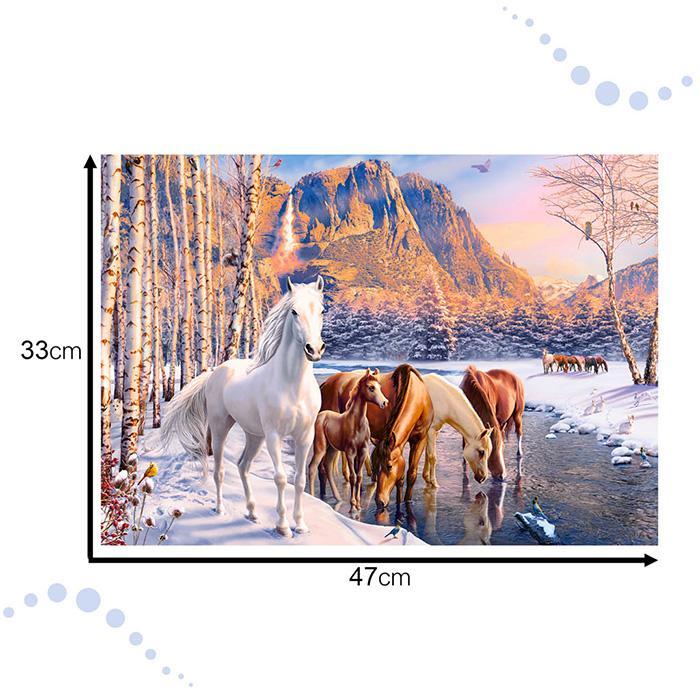 CASTORLAND Puzzle układanka 500 elementów Winter Melt - Konie zimowy krajobraz 9+ nr. 6