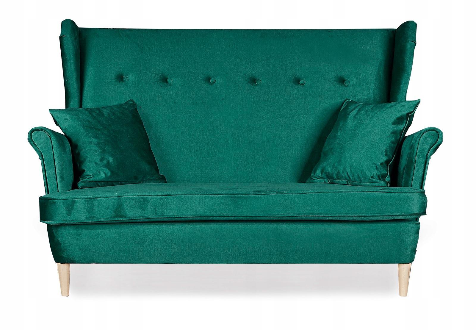 Sofa Uszak + 2 fotele +2 podnóżki butelkowa zieleń 2 Full Screen
