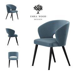 Krzesło DELUXE KR-8 50x60x85 cm welurowe do jadalni niebieski