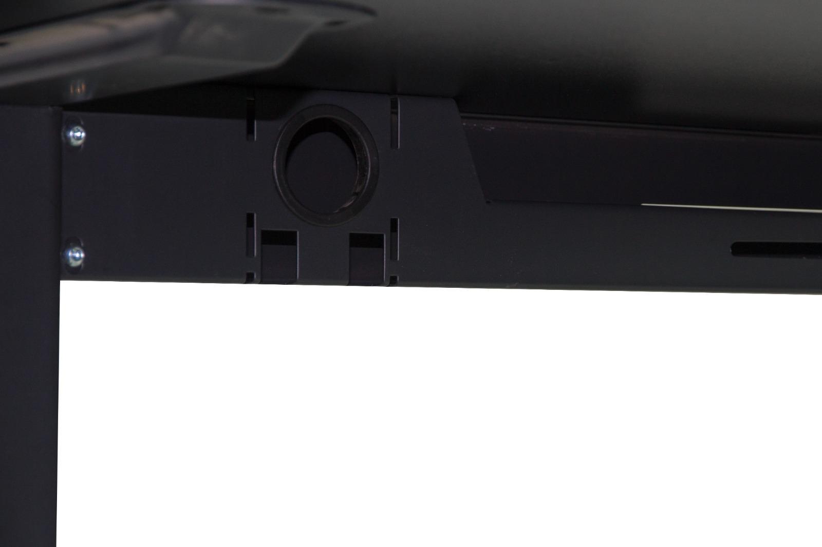 Biurko gamingowe narożne 197x65x132 cm czarne prawe pasek led regulacja wysokości do pokoju gracza   6 Full Screen