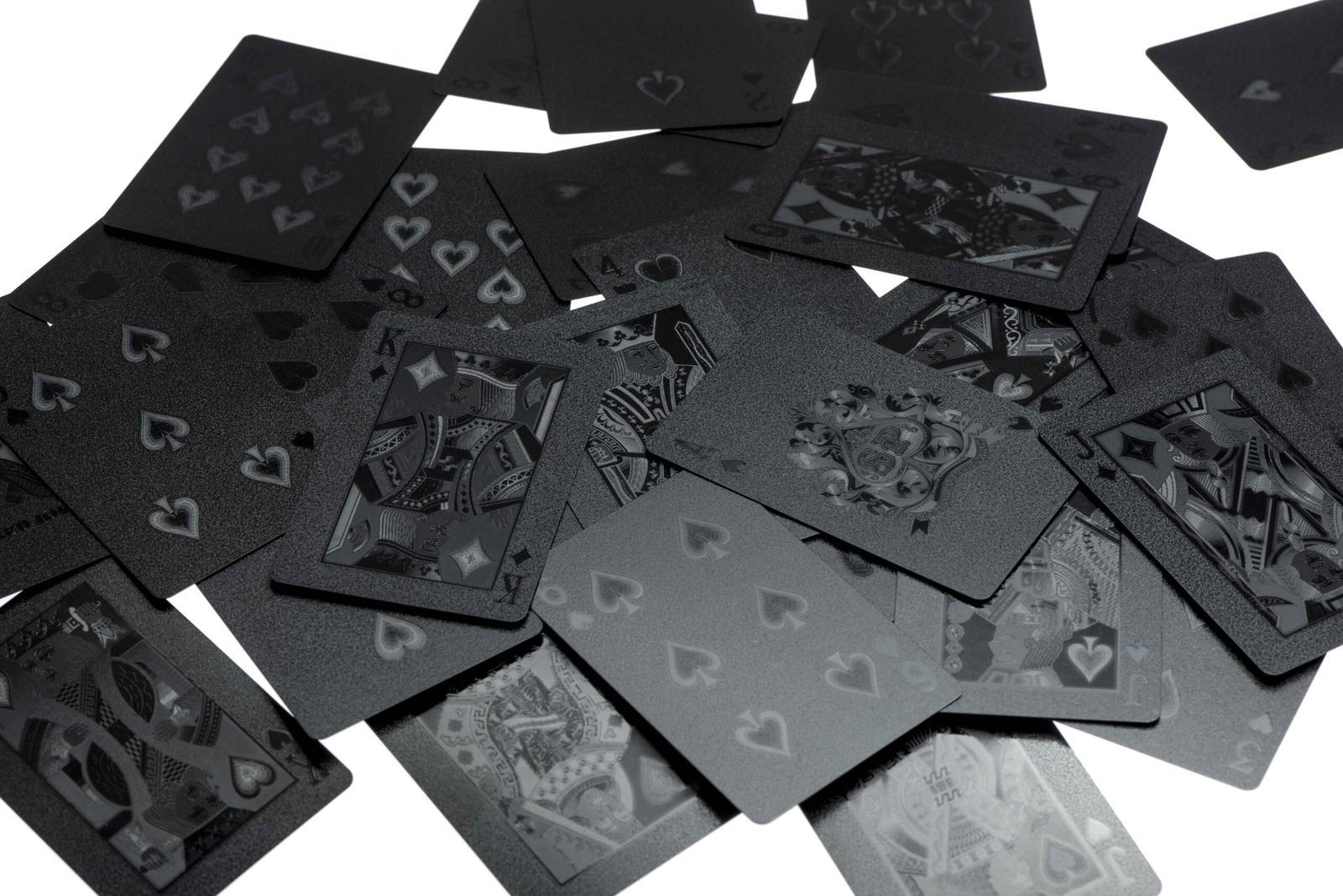 Karty do gry pokera plastikowe czarne nr. 3