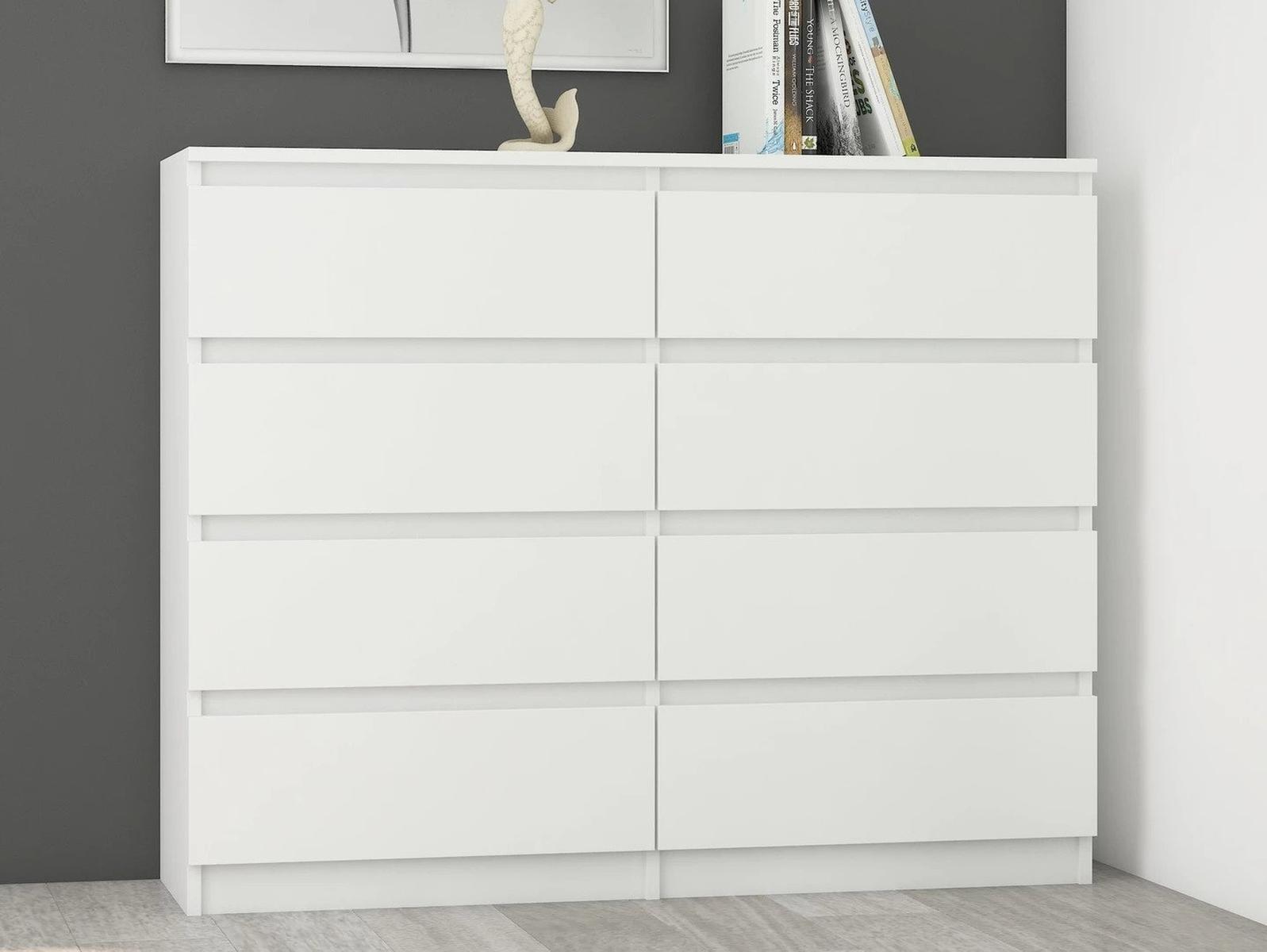 Komoda MODERN 120x40 cm biała z szufladami dwa rzędy do biura sypialni lub salonu  nr. 3