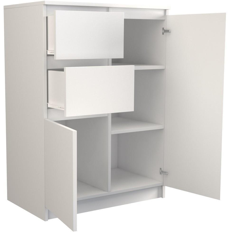 Komoda 2D2S 70x40x97 cm nowoczesna szafka z szufladami i drzwiami do sypialni pokoju biała  nr. 2