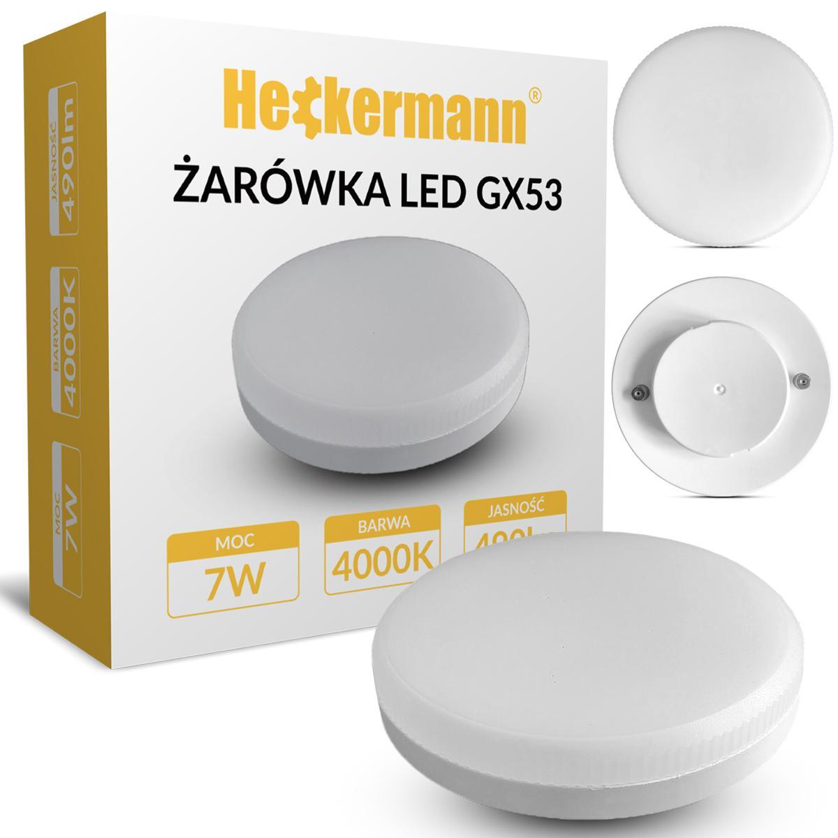 Lampa sufitowa punktowa LED Heckermann 8795313A Czarna 1x głowica + 1x Żarówka LED GX53 7W Neutral 9 Full Screen
