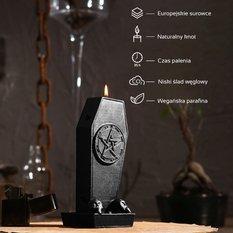 Świeca Coffin with Pentagram Black Metallic - Miniaturka zdjęcia nr 2