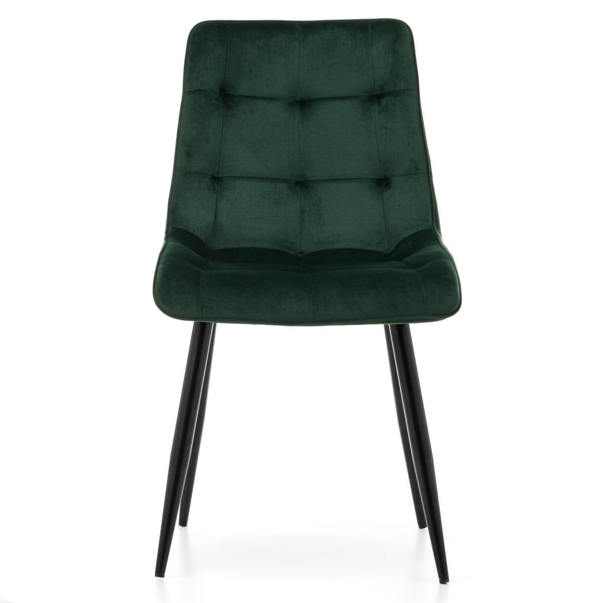 Krzesło CHIC zielone tapicerowane welurowe aksamit do jadalni lub salonu  nr. 2