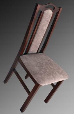 Krzesło BOS 9 40x43x97 cm z drewna litego do jadalni brązowe z beżowym siedzeniem nr. 4