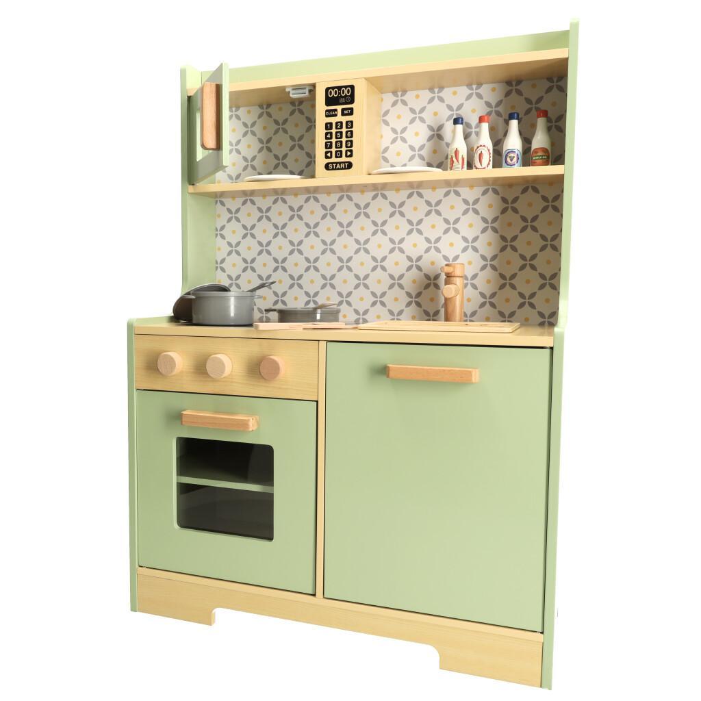 Kuchnia dla dzieci drewniana akcesoria MDF miętowa 61x86,2x29 cm 7 Full Screen