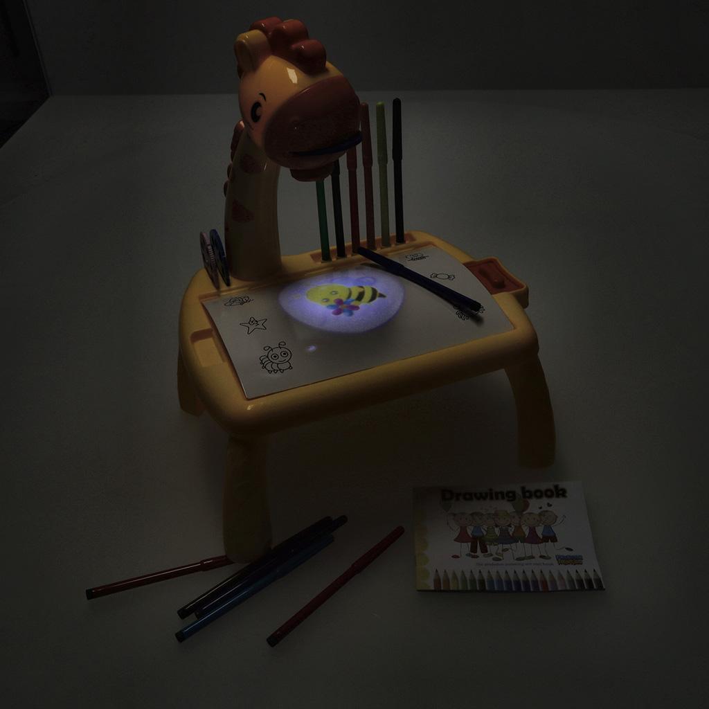 Projektor rzutnik stolik stół do rysowania żyrafa żółta dla dzieci 31x35x24 cm 6 Full Screen