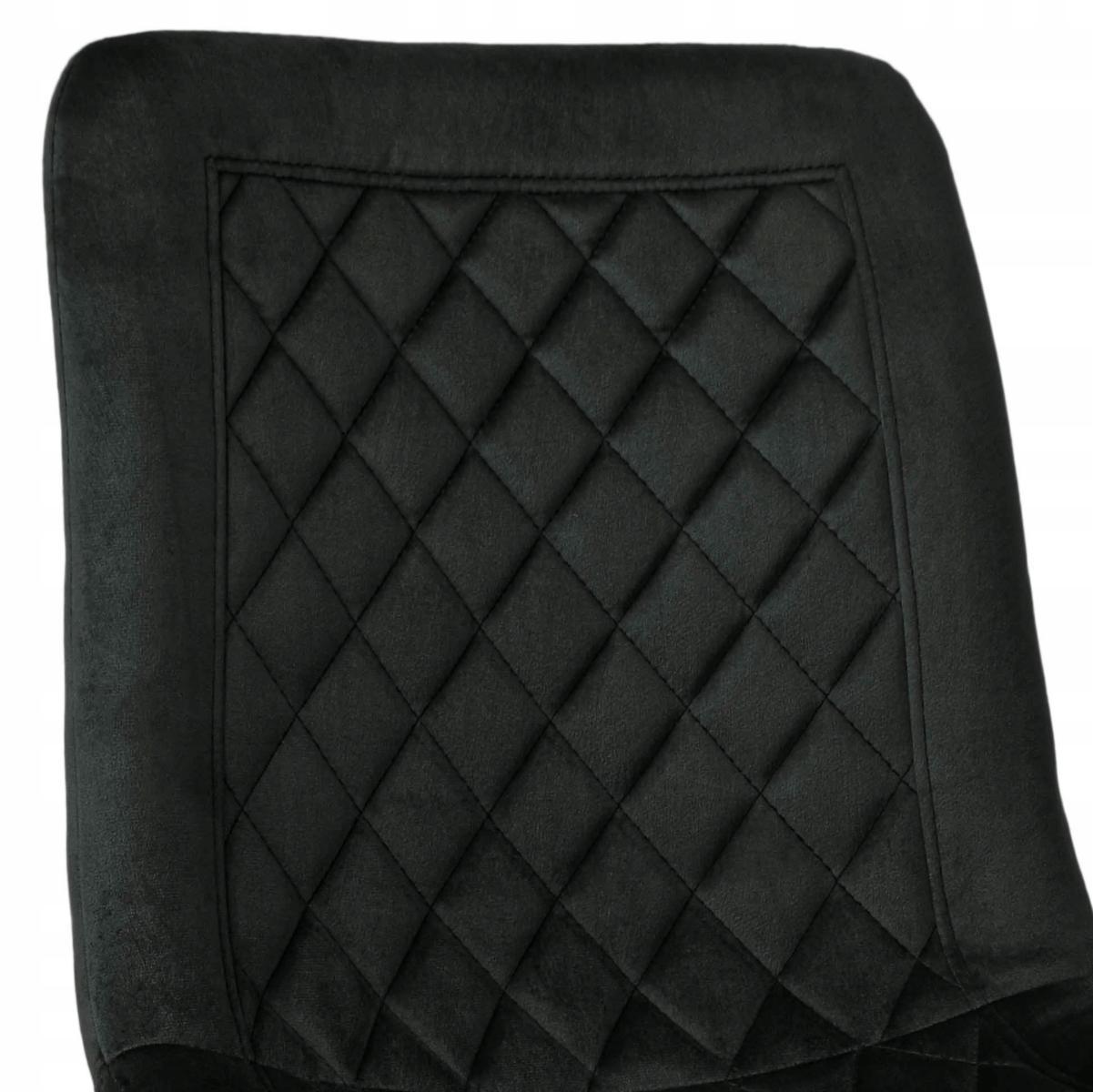 Krzesło welurowe 44x88x41 cm CURTIS VELVET tapicerowane czarny aksamit czarne nóżki do jadalni lub salonu 7 Full Screen