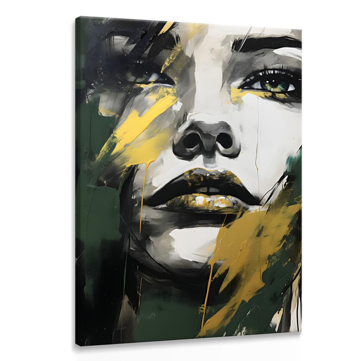 Obraz Canvas Abstrakcja Kobiecy PORTRET Styl Glamour Farba 80x120cm 0 Full Screen