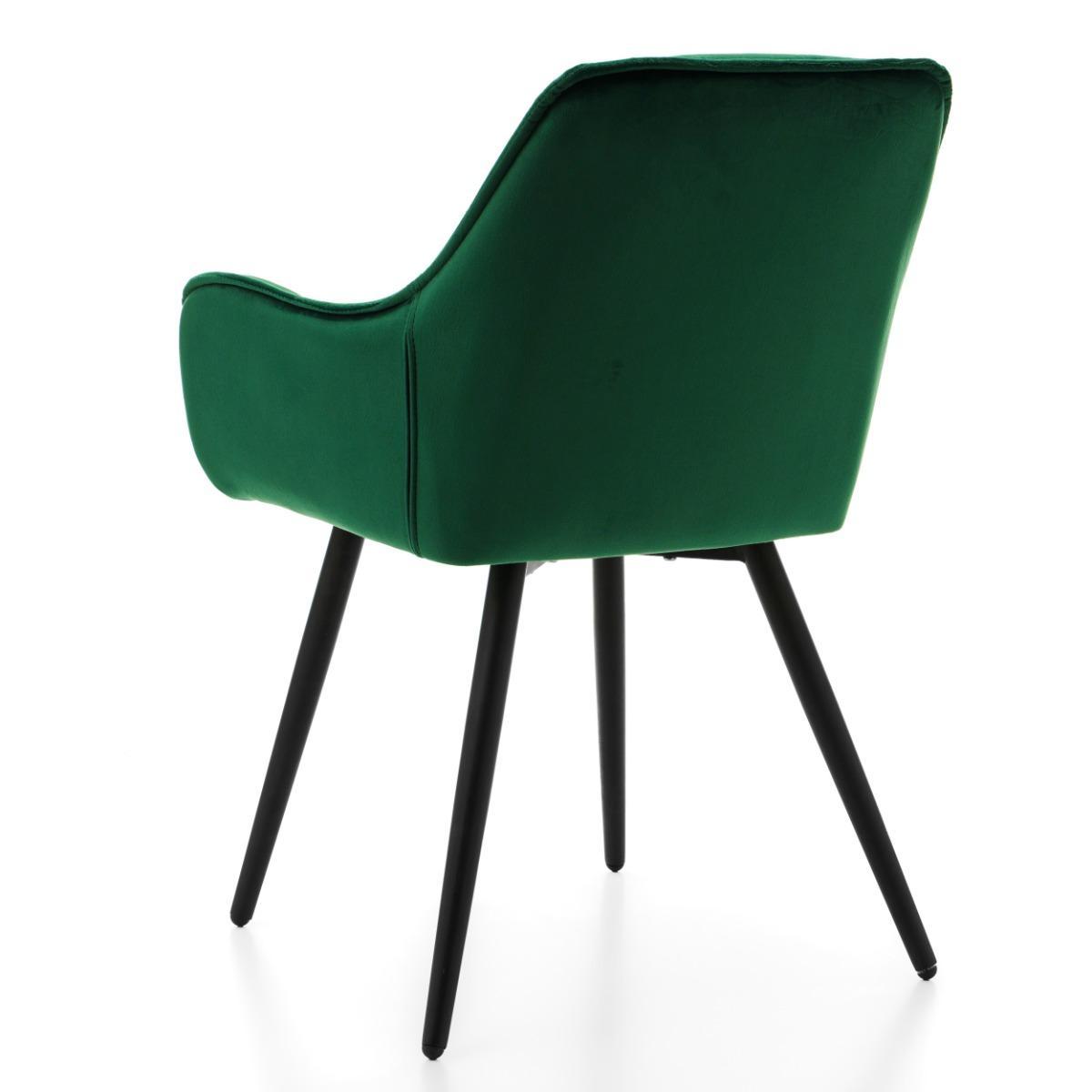 Krzesło SIENA zielone tapicerowane pikowane welurowe do jadalni lub salonu nr. 7