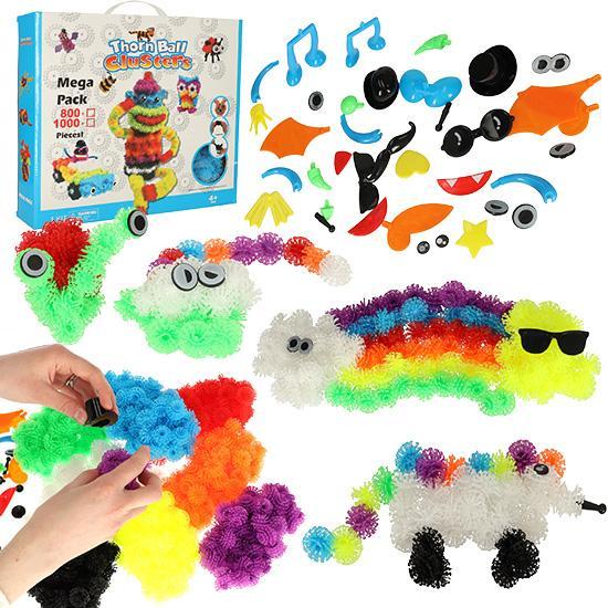 Rzepy czepy klocki kulki kolorowe kreatywne 836 elementów zabawka dla dzieci 38,6x6,5x35 cm nr. 1