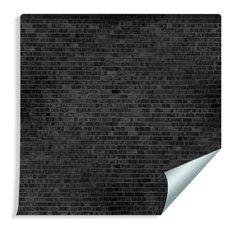 Tapeta, czarna ściana, dekor do salonu w stylu nowoczesnym - Miniaturka zdjęcia nr 1