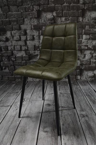 Zestaw krzeseł DEVER TAUPE 43x88x55 cm krzesło do jadalni salonu zielony czarne nogi nr. 7