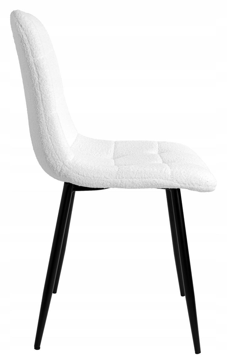 Krzesło boucle DENVER teddy 44x86x55 białe czarne nóżki do jadalni lub salonu  nr. 5