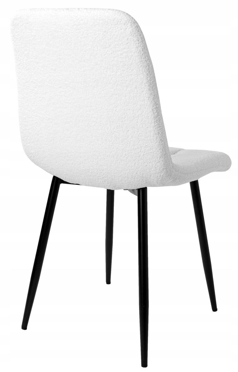 Krzesło boucle DENVER teddy 44x86x55 białe czarne nóżki do jadalni lub salonu  3 Full Screen