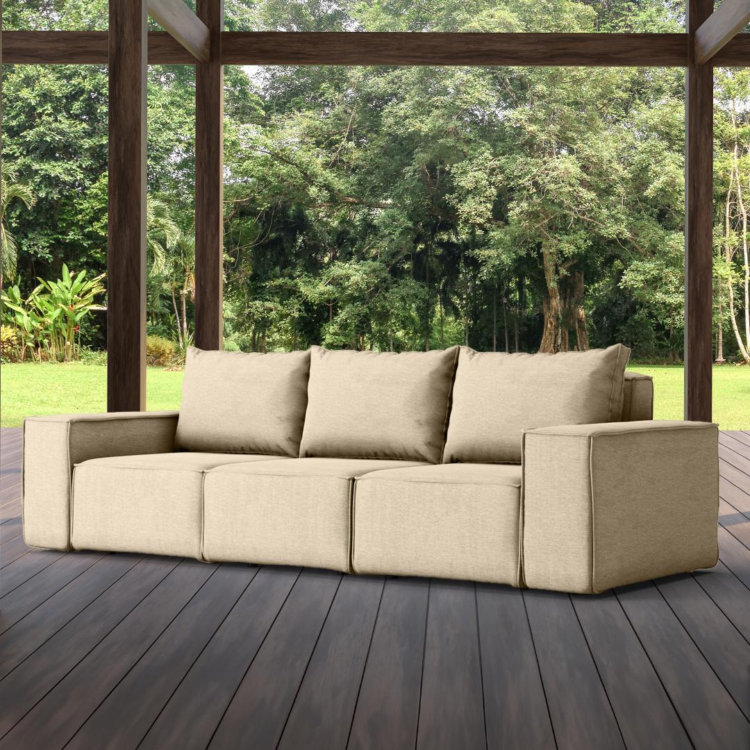 Sofa ogrodowa SONNE 245x88x73 cm 3 - osobowa wodoodporna na taras do ogrodu ecru nr. 2