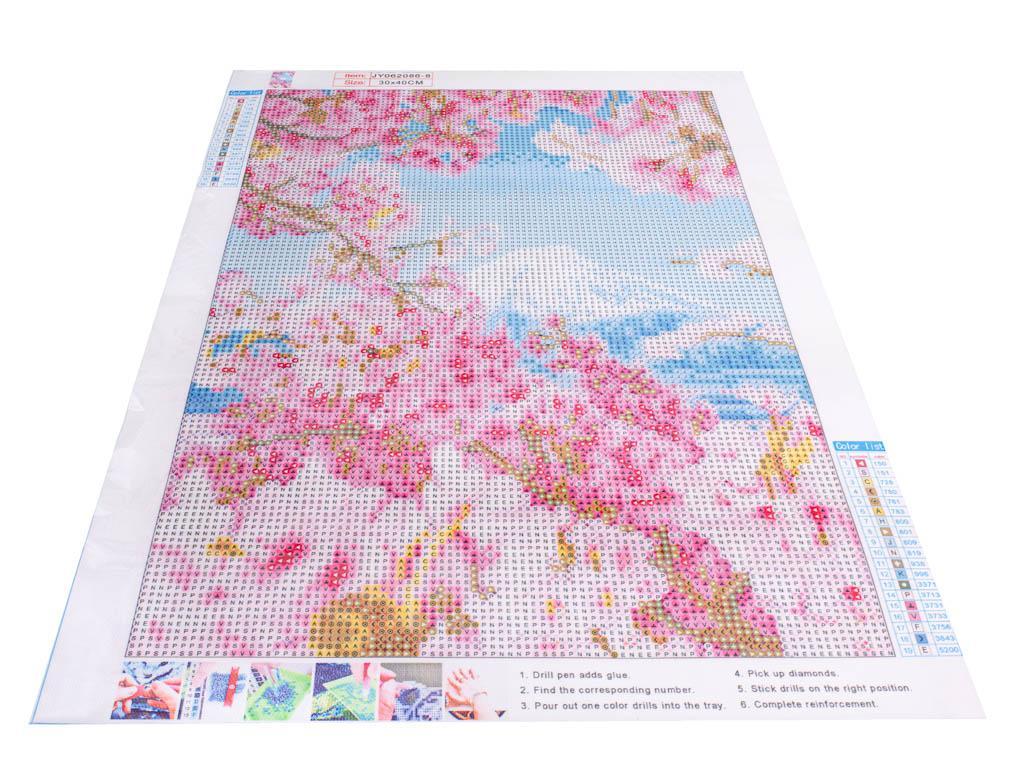 Haft diamentowy 5D DIY mozaika diamentowa zestaw dla dzieci kwiat wiśni 31x8x3 cm 1 Full Screen