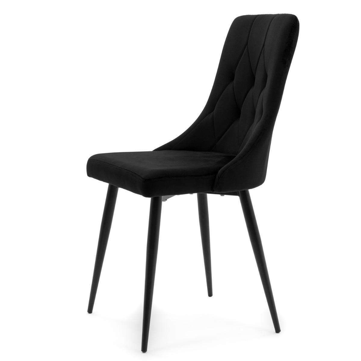 Krzesło CAREN czarne tapicerowane welurem aksamit velvet. do jadalni  nr. 5