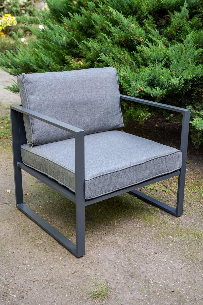 Zestaw mebli ogrodowych Mostrare 73x63x63 cm 2 fotele + stolik balkonowy aluminium na taras do ogrodu szary nr. 4