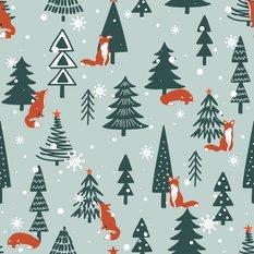 Tapeta Dla Dzieci LISY Drzewa Przyroda Las Zimą  - Miniaturka zdjęcia nr 3