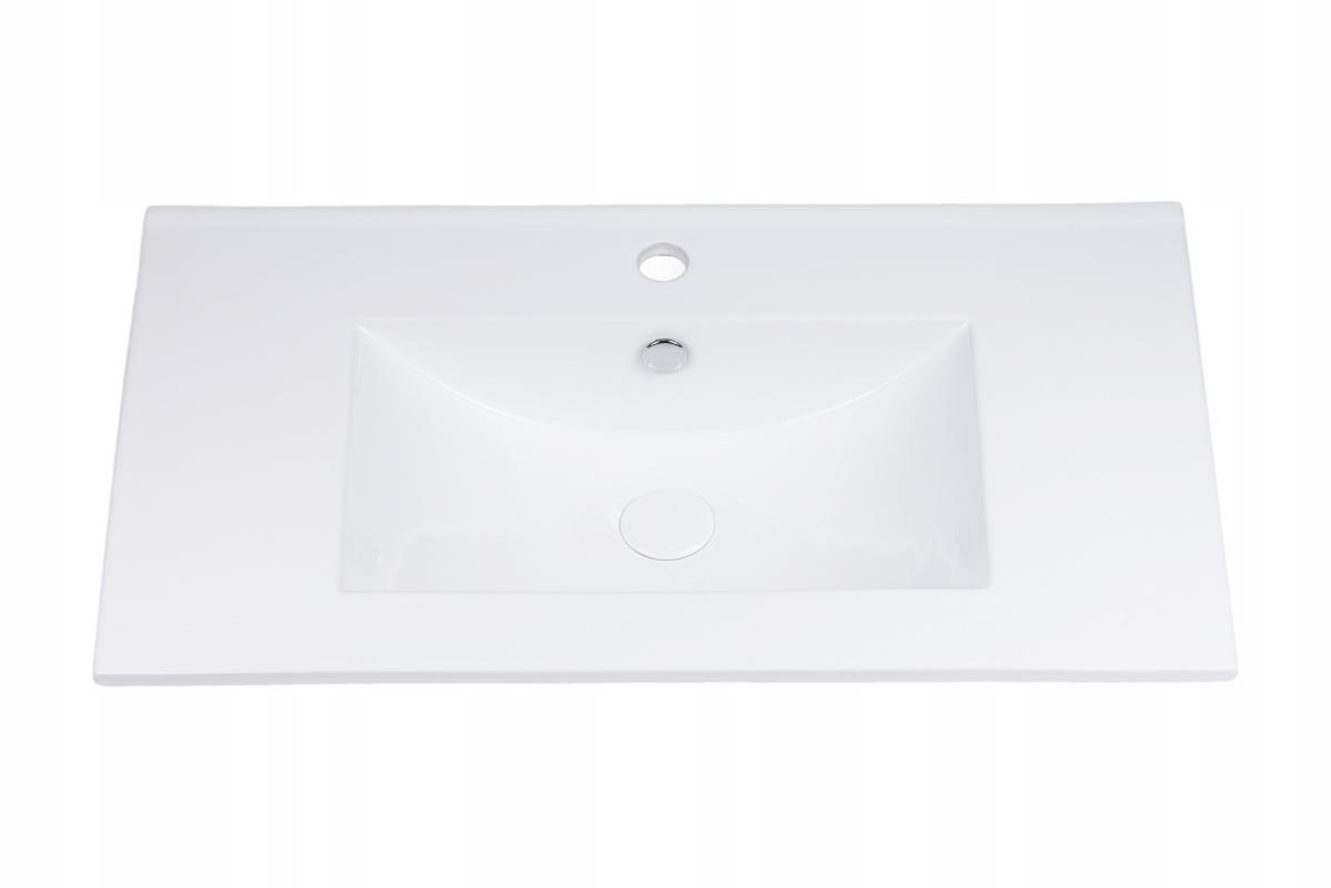 Zestaw mebli łazienkowych LINE z umywalką 80 cm + słupek 165 cm 3 elementy front MDF biały nr. 6
