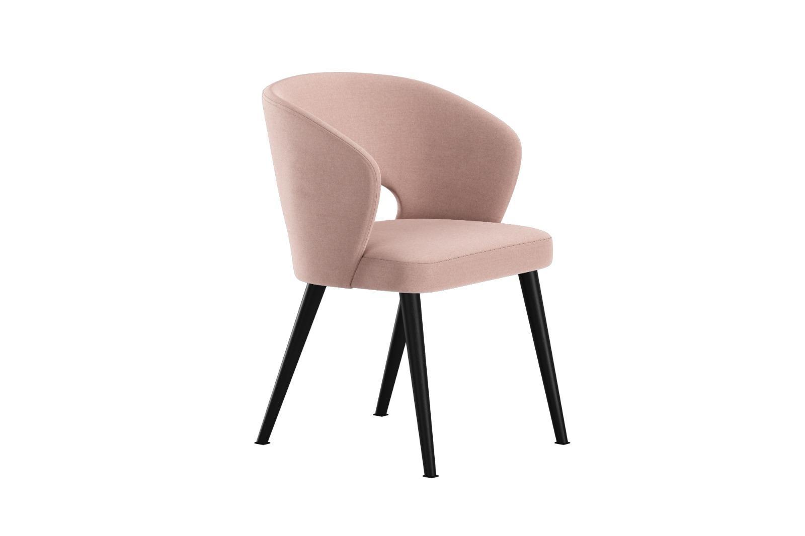 Krzesło DELUXE KR-8 50x60x85 cm welurowe do jadalni jasny róż nr. 3