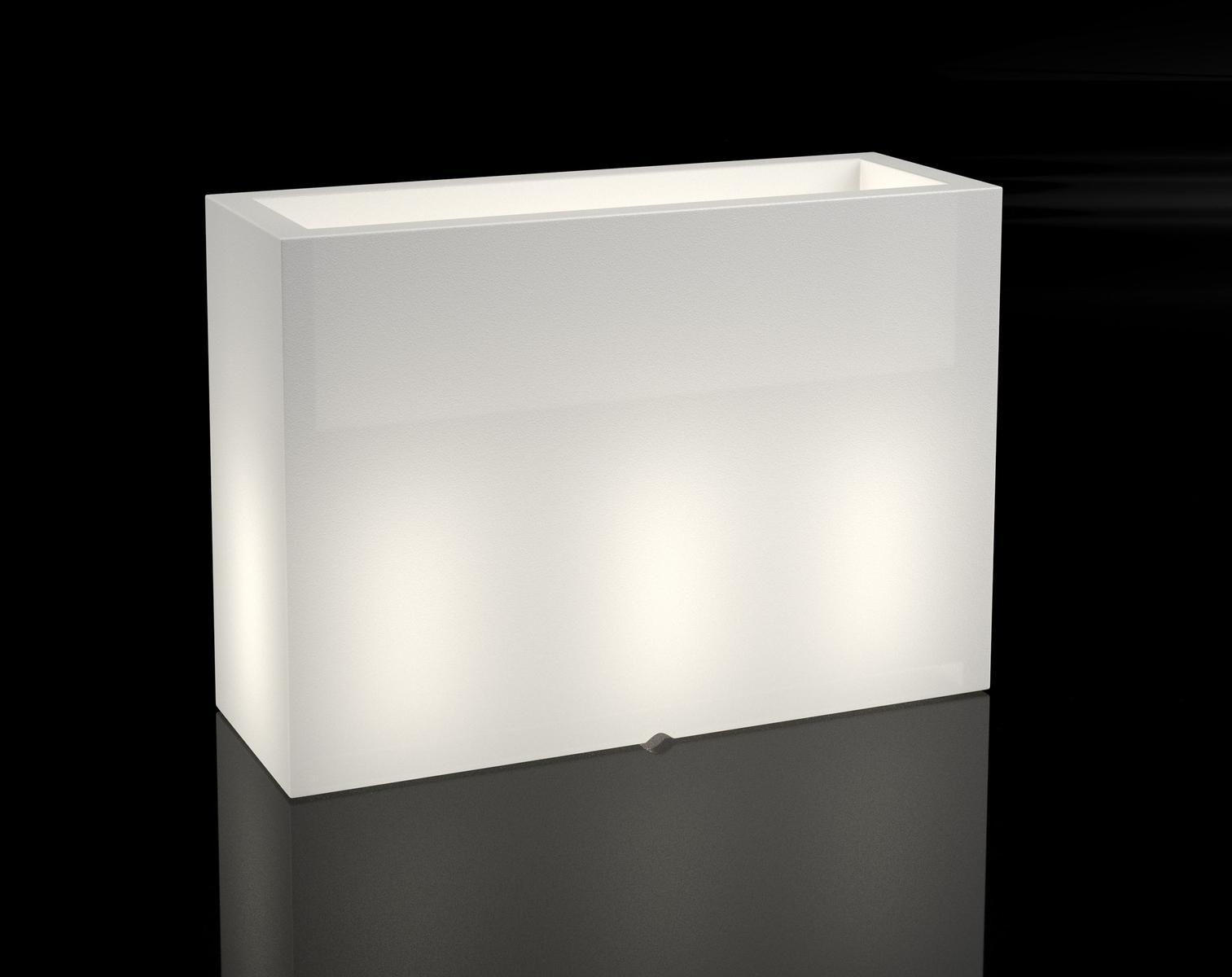 Biała donica prostokątna Longerino z oświetleniem 8 Full Screen
