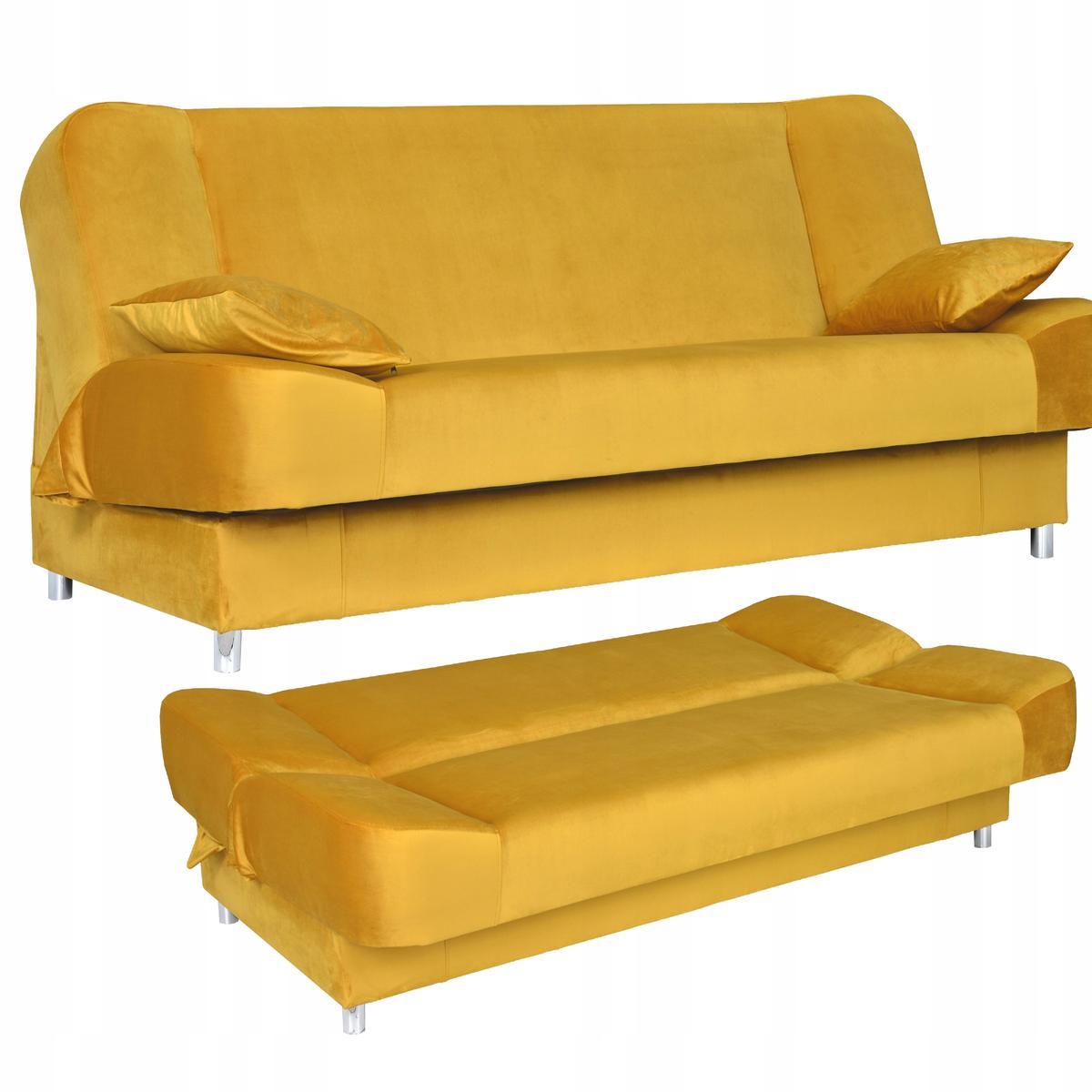 Wersalka SARA 200x95 cm żółta rozkładana kanapa z pojemnikiem sofa do salonu Royal nr. 1