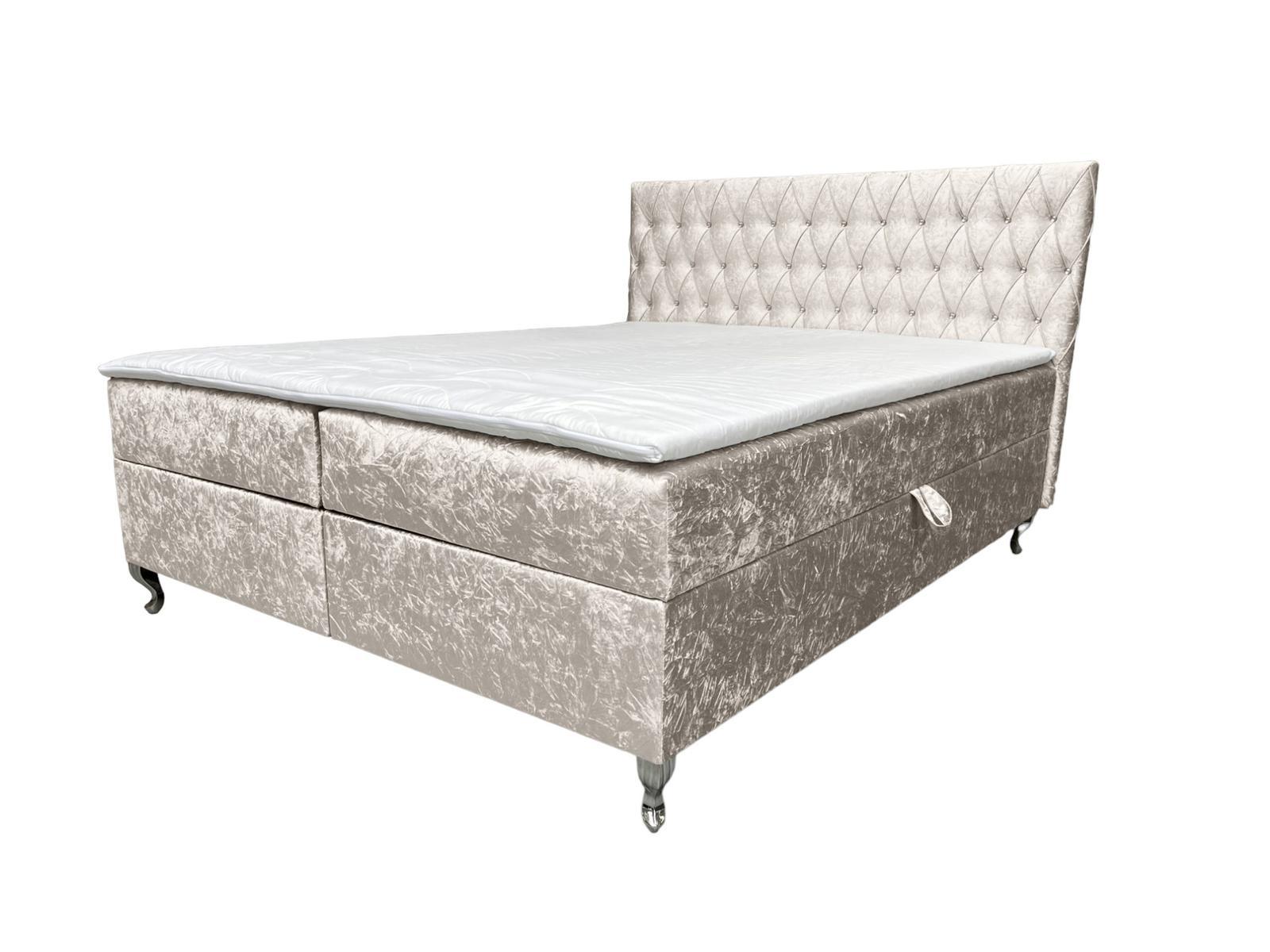 Łóżko GLACIO 120x200 cm z funkcją przechowywania i materacem do sypialni srebrne nr. 1