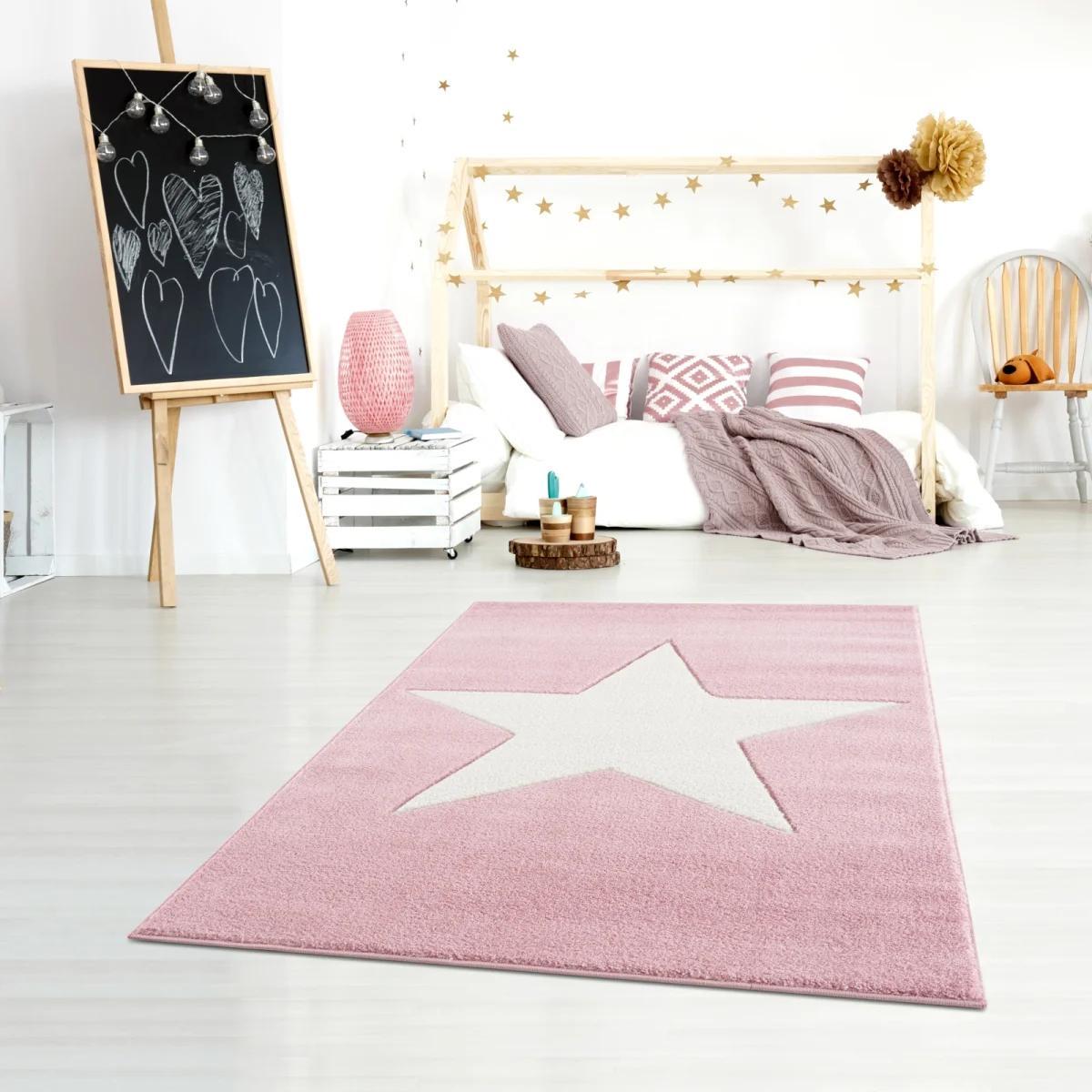 Dywan dziecięcy Big Star Pink 160x230 cm do pokoju dziecięcego różowy z gwiazdą nr. 1