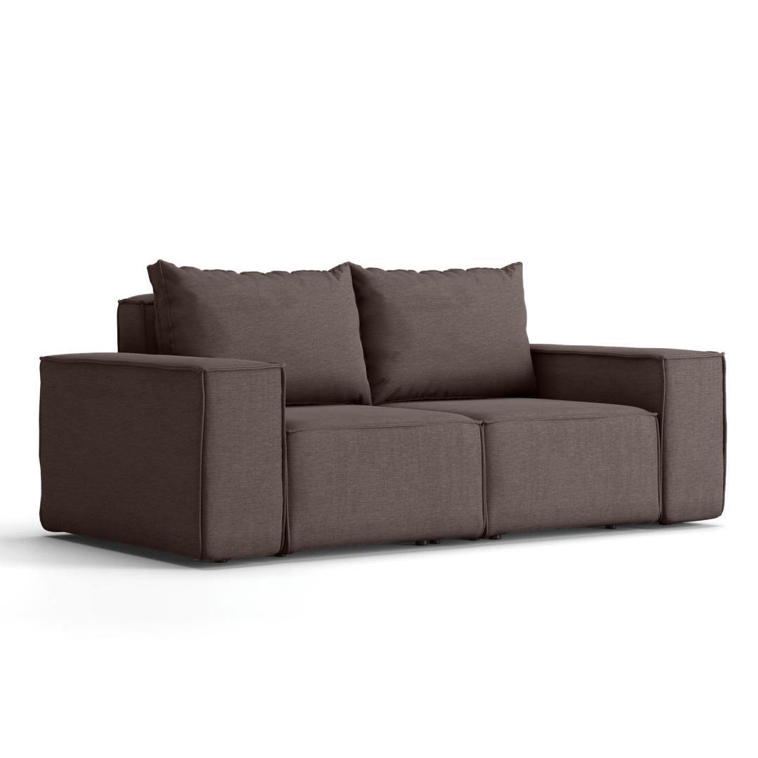 Sofa ogrodowa SONNE 180x73x88 cm dwuosobowa wodoodporna UV + 2 poduszki na taras do ogrodu brązowa 0 Full Screen