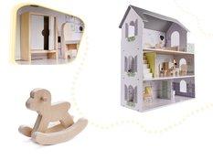 Domek dla lalek drewniany mebelki 70cm szary - Miniaturka zdjęcia nr 2