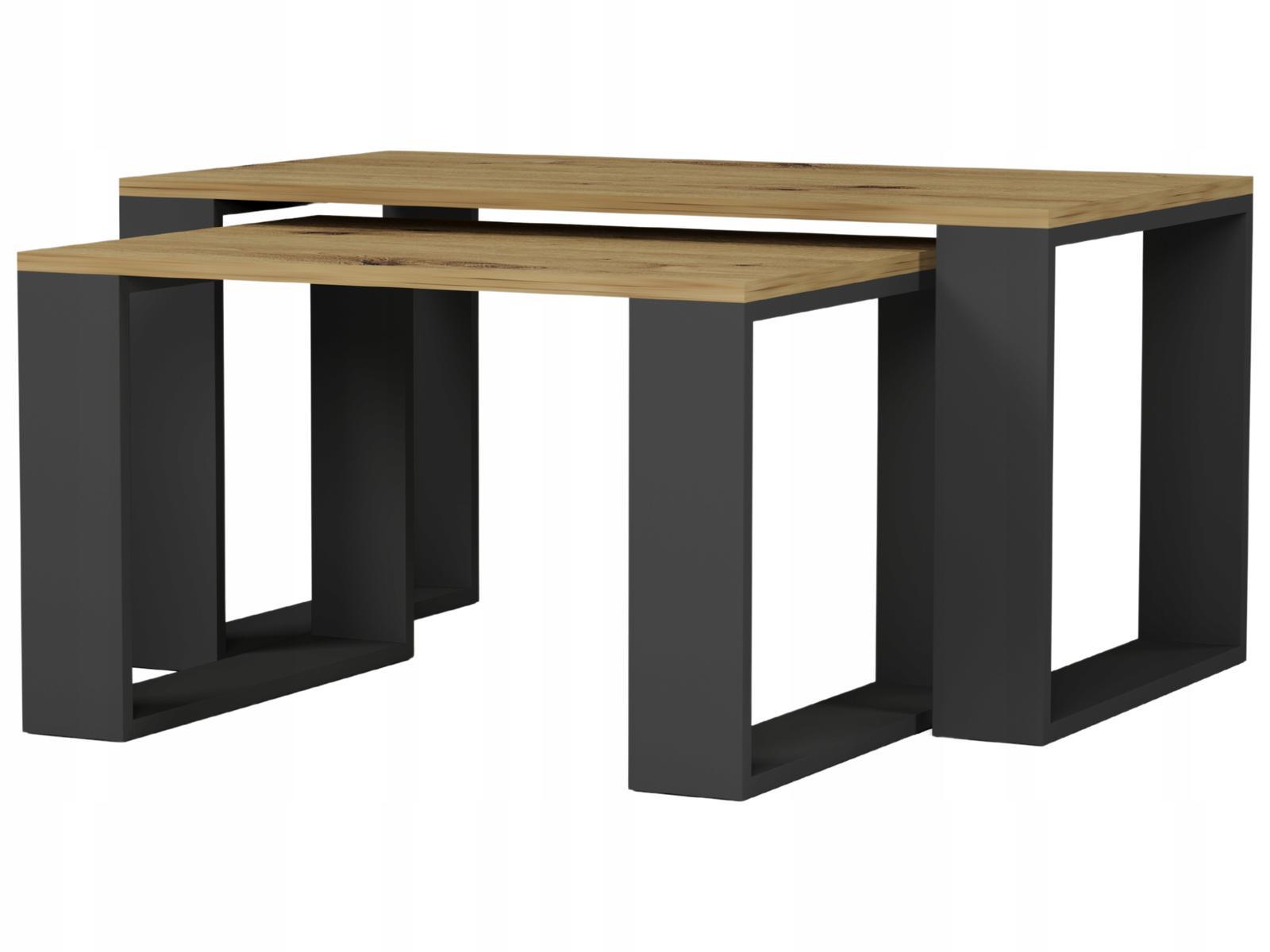  Zestaw stolików kawowych MODERN 90x45x50 cm do salonu antracyt/artisan nr. 1
