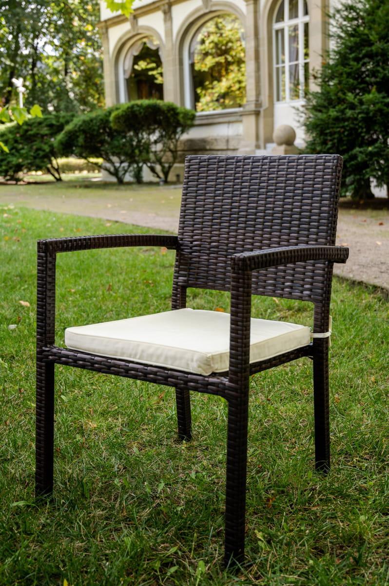 Krzesło ogrodowe 60x43x88 cm technorattan do ogrodu na taras brązowy nr. 2