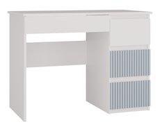 Biurko MIJAS Arteso 98x51x76 cm funkcjonalne z szufladami do biura pokoju dziecka prawe biały niebieski