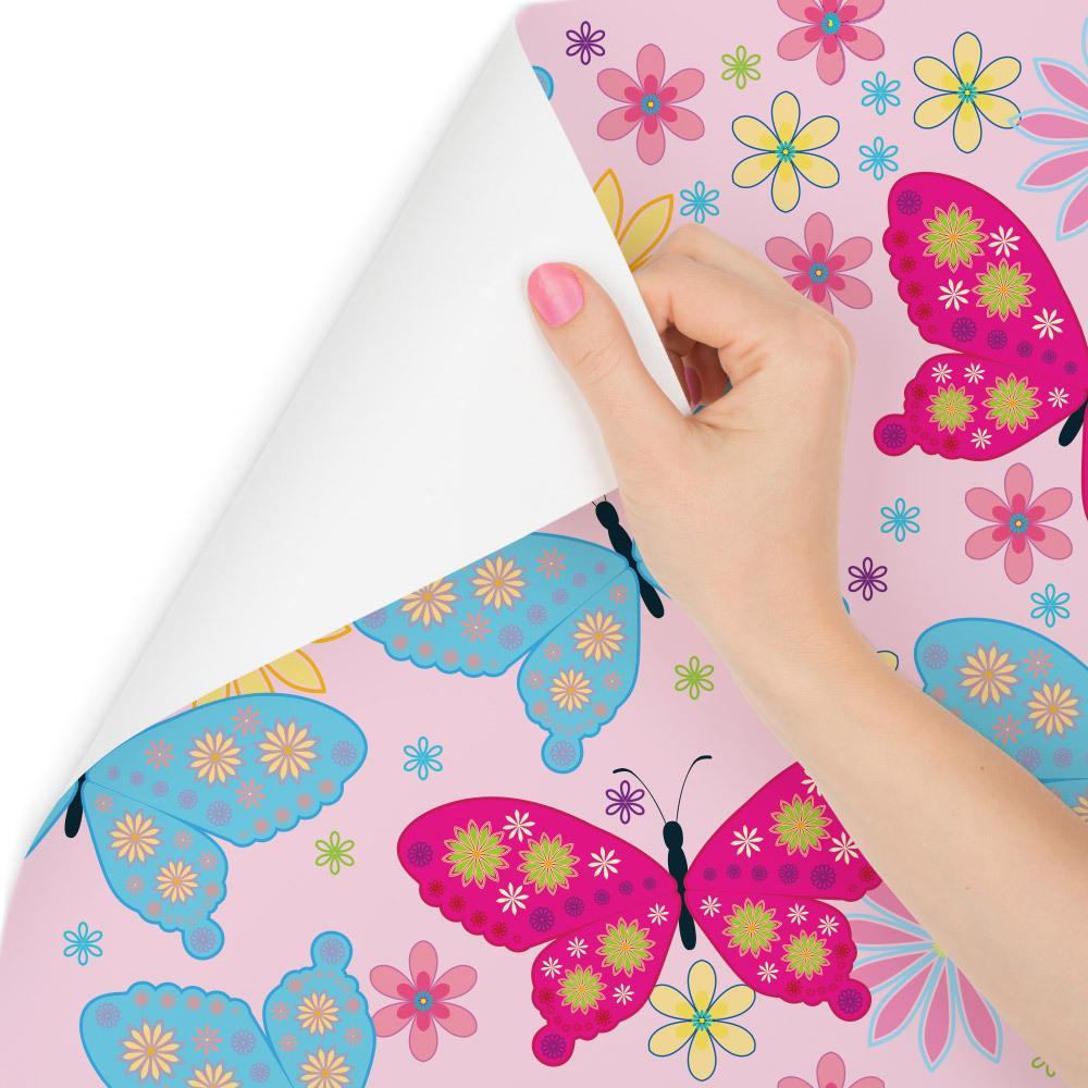 Tapeta dla dzieci kolorowe motyle kwiaty rośliny  nr. 3