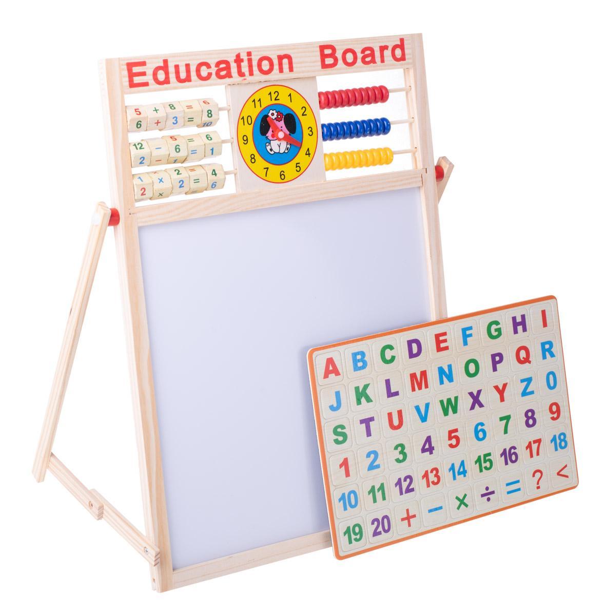Tablica magnetyczna drewniana edukacyjna dla dzieci liczydło + magnesy 42x32,5 cm nr. 5