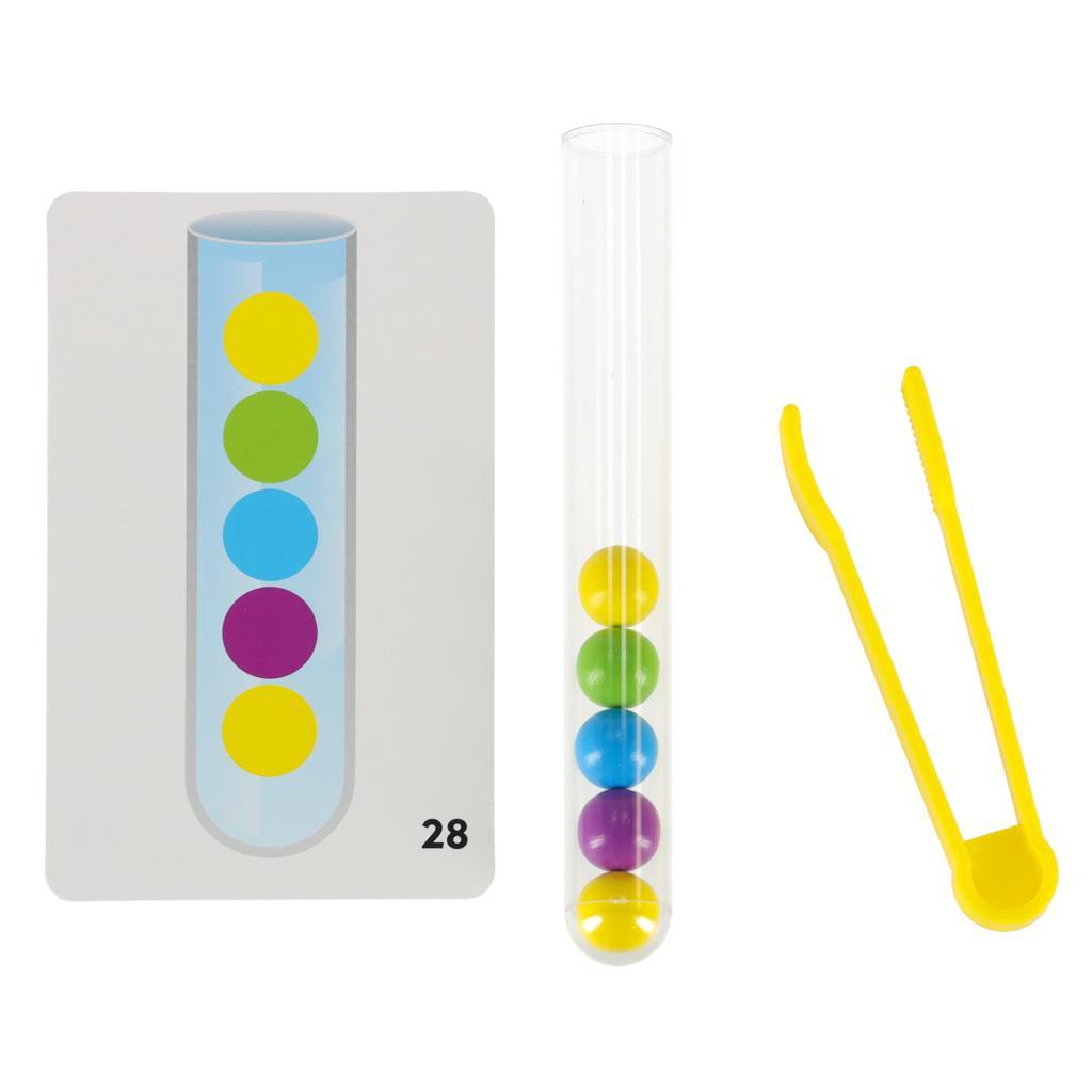 Układanka edukacyjna Montessori kolorowe kulki nauka liczenia zestaw dla dzieci 66 el. 16,5x5,5x12cm nr. 6