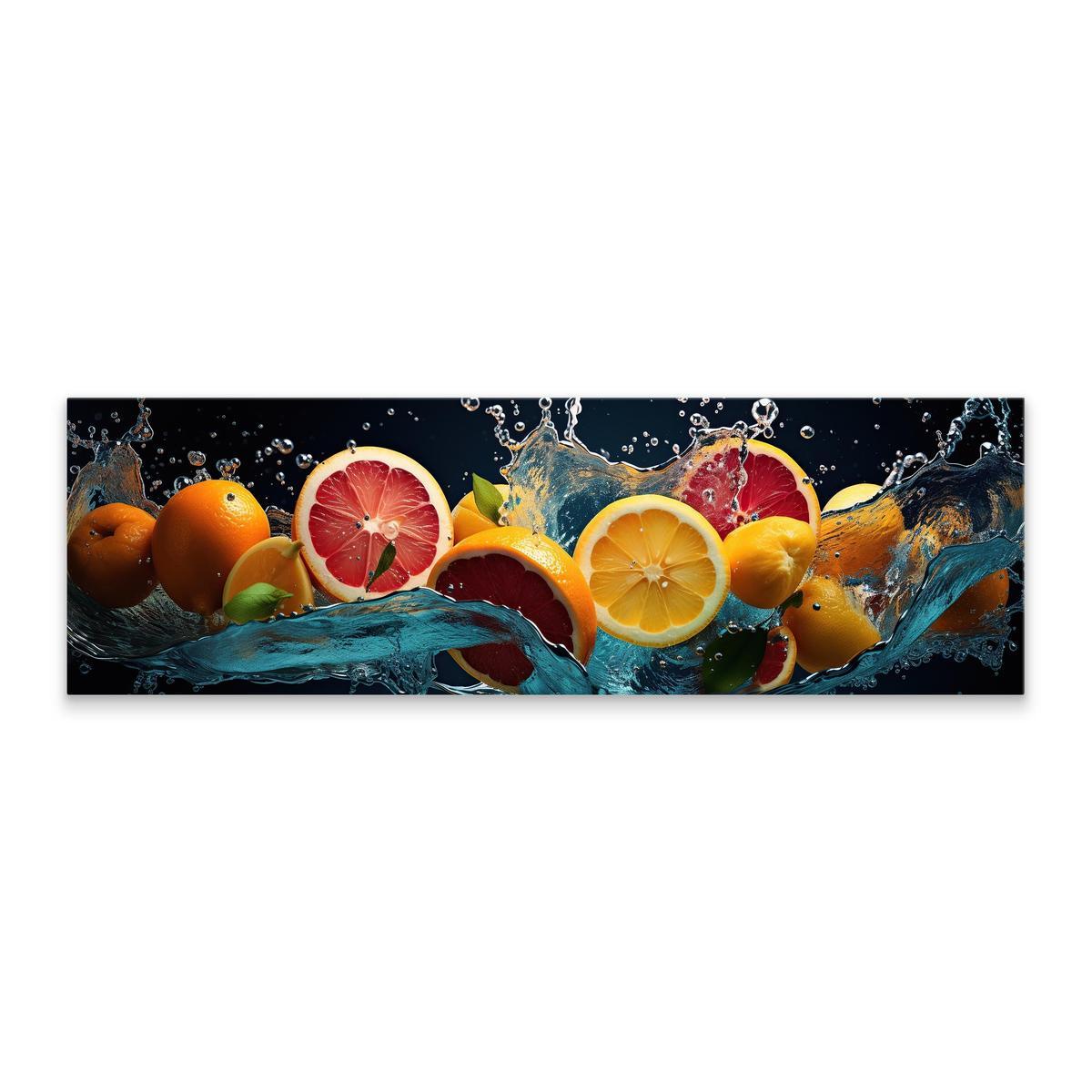 Obraz Panoramiczny Do Kuchni Owoce CYTRUSY Abstrakcja Efekt 3D 145x45cm nr. 2