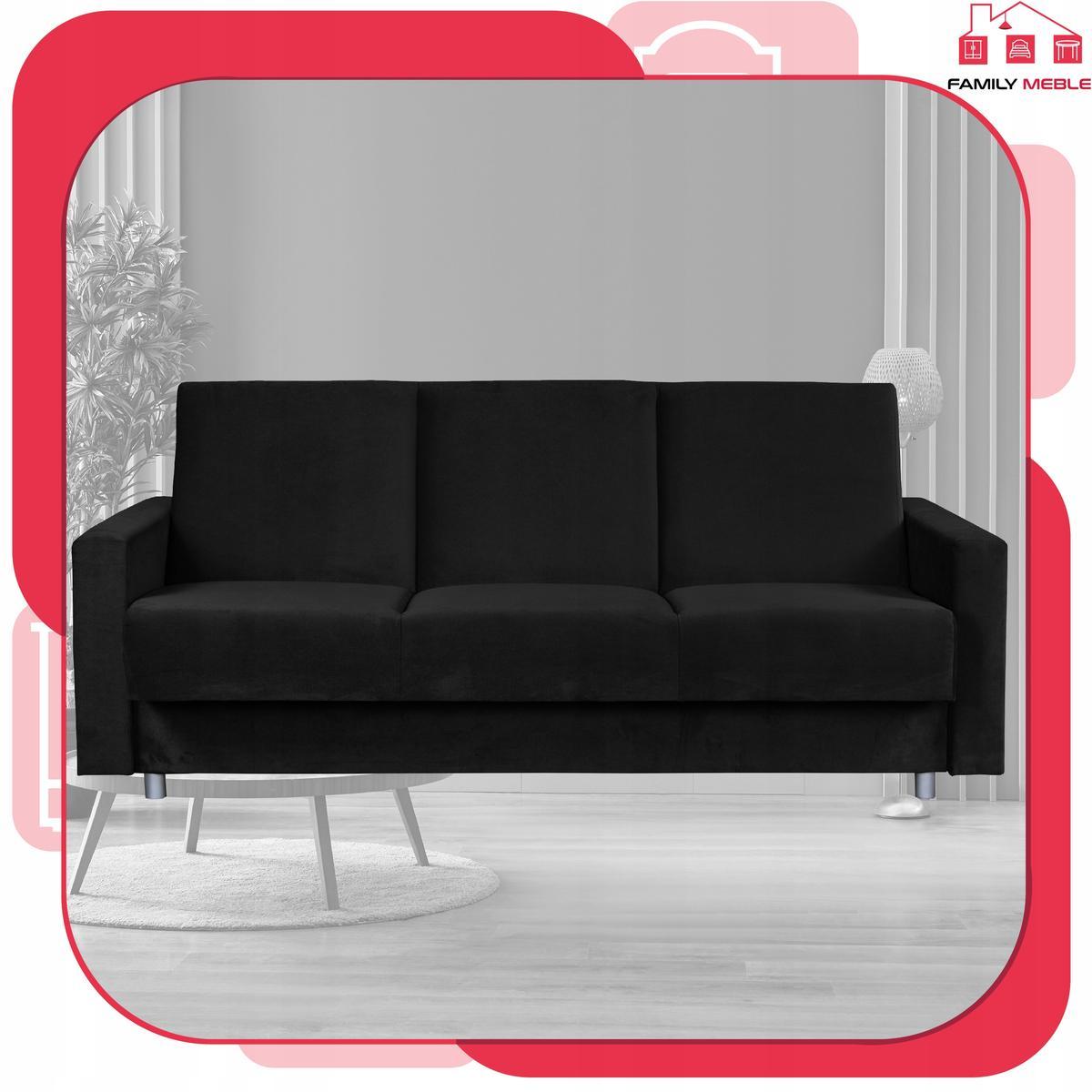 Wersalka sofa kanapa rozkładana czarna Alicja FamilyMeble 1 Full Screen