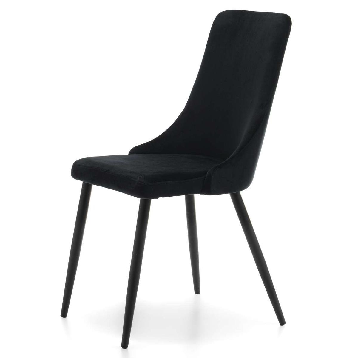 Krzesło UNO czarne tapicerowane welurem do jadalni lub salonu  nr. 5