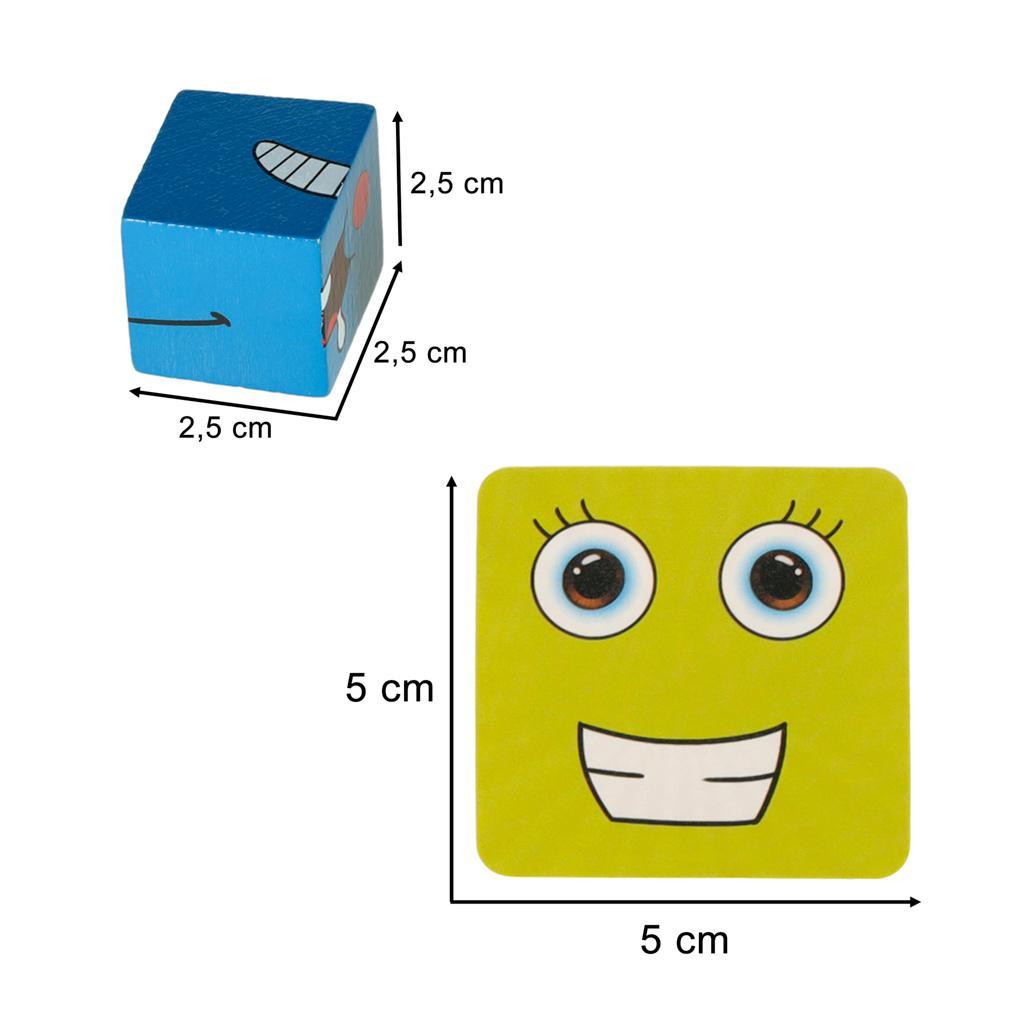 Gra edukacyjne wyzwania nauka emocji klocki drewniane zabawka dla dzieci 2,5x2,5x2,5cm 5 Full Screen