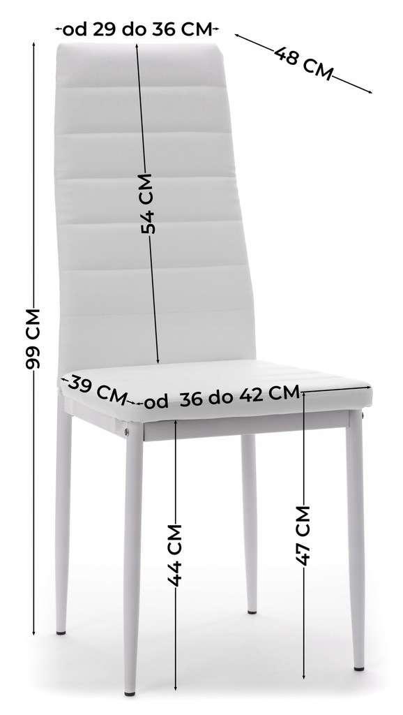 Zestaw 4 szt krzesło FADO tapicerowane szare ekoskóra do salonu  6 Full Screen