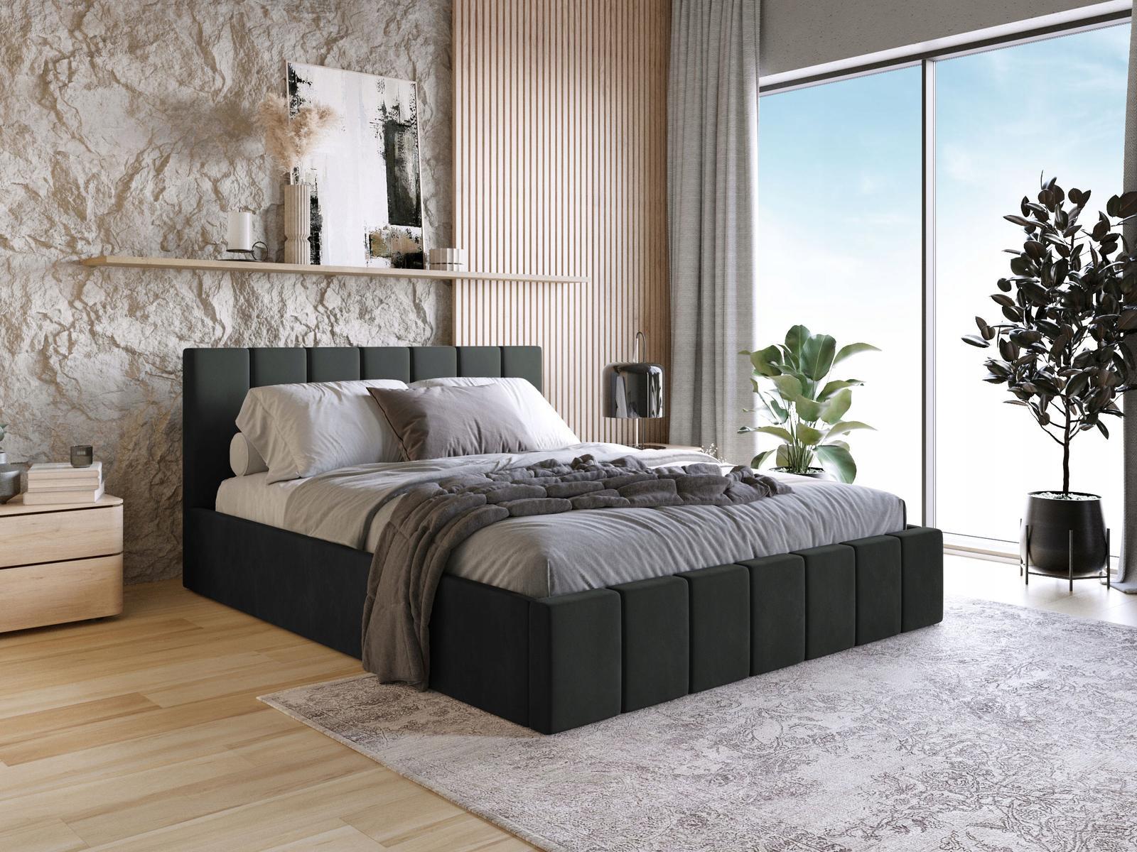 Łóżko sypialniane SLIM model 1 160x90x200 cm stelaż pojemnik na pościel do sypialni beżowe nr. 2